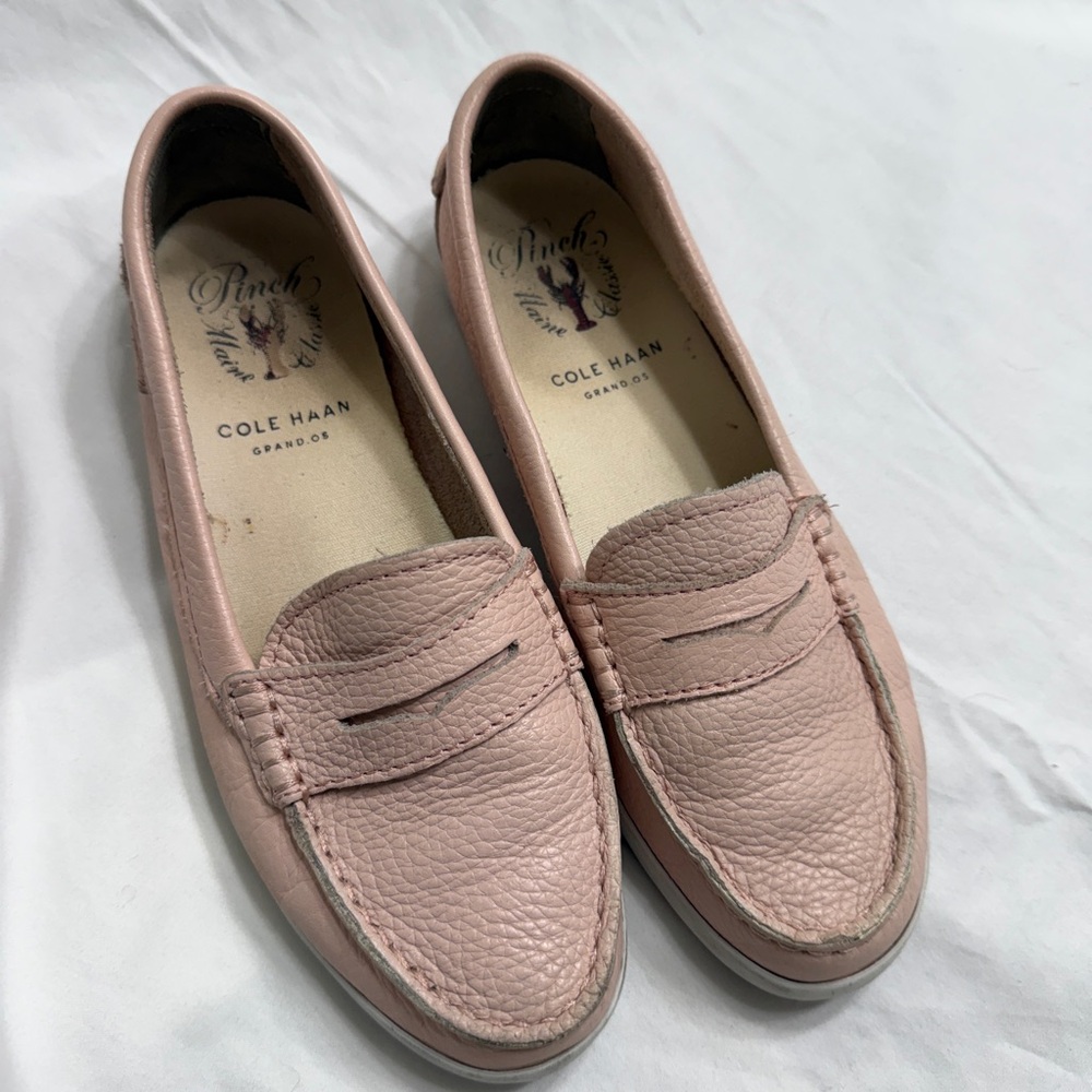 Cole Haan Blush Pink Leather Penny Loafers